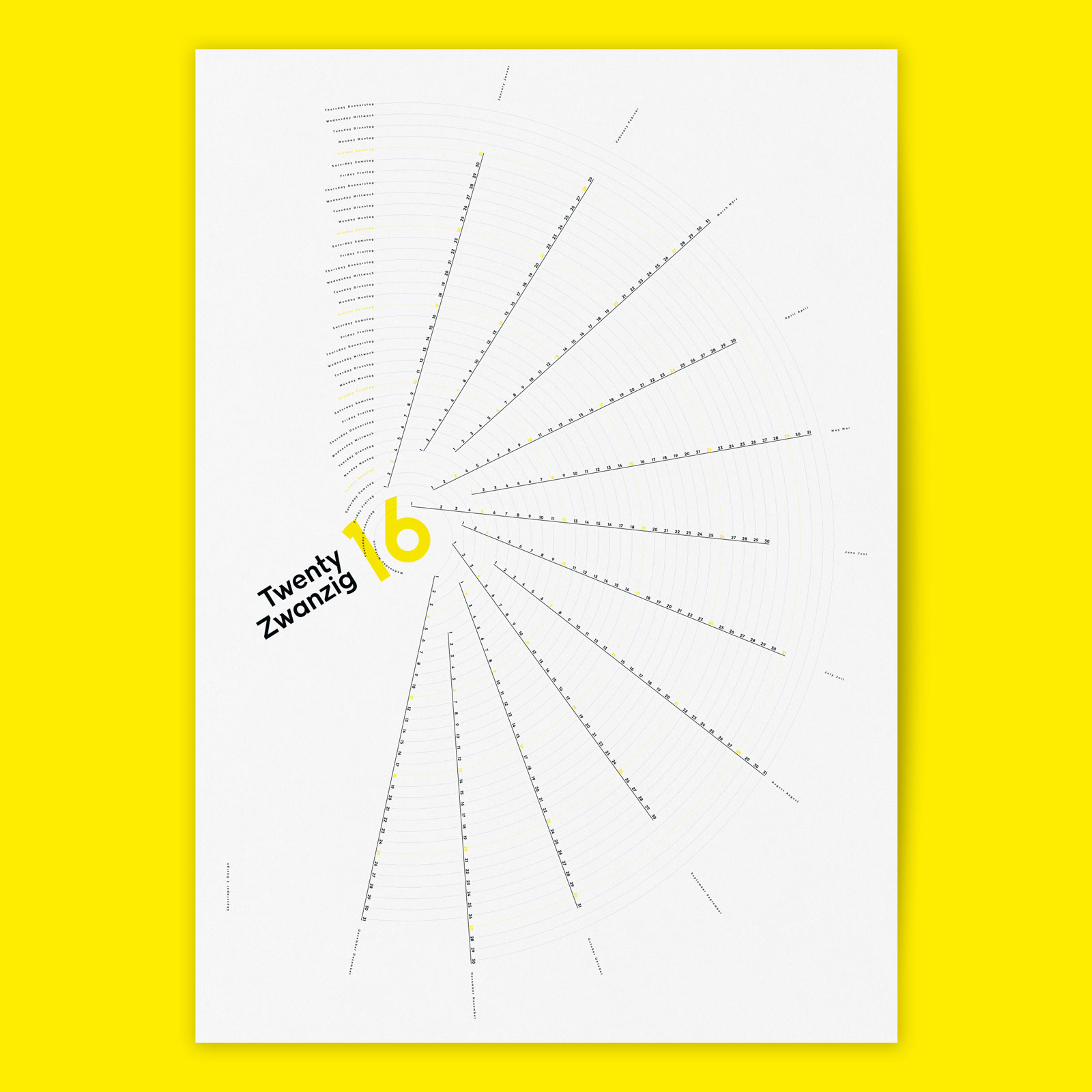 Skyscraper J Calendar 2016 Front Yellow